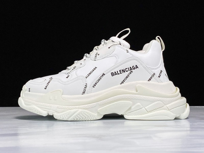 bl triple s trainers white letters 541624 w09o1 8013